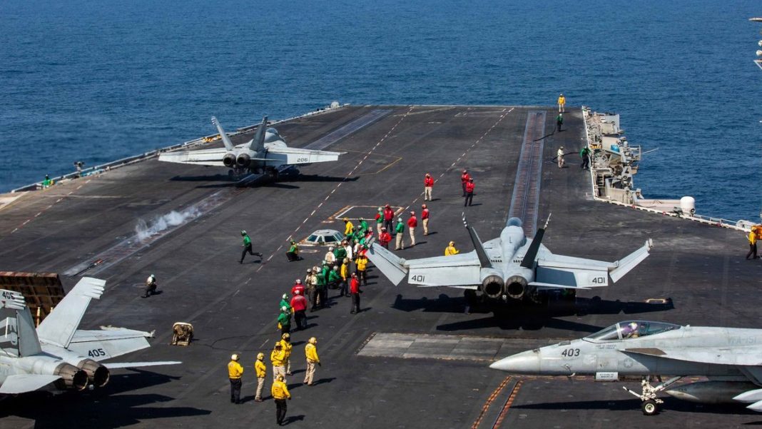 The United States denies a ballistic missile strike on the aircraft carrier, Trump claims that Iran lost nine ships.