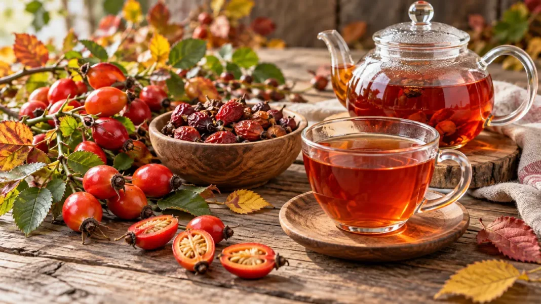 шиповник, чай из шиповника, свежие и сушеные плоды